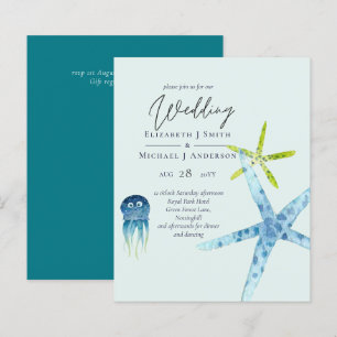 Lámina Invitaciones a bodas en la playa de Sealife Beach 