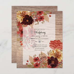 Lámina Invitaciones a bodas florales para otoño - Dusky
