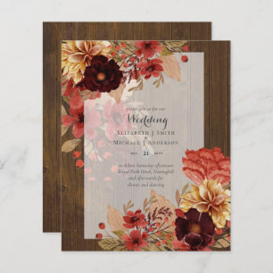 Lámina Invitaciones a bodas florales para otoño - Dusky