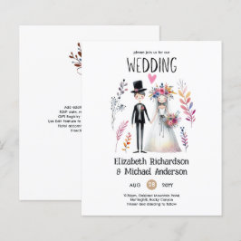 Lámina Invitaciones a casamiento divertido de Novia Groom