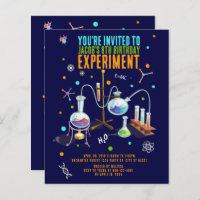 Invitaciones a cumpleaños de ciencia