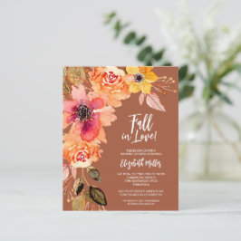 Lámina Invitaciones a ducha de novia floral de terracota 