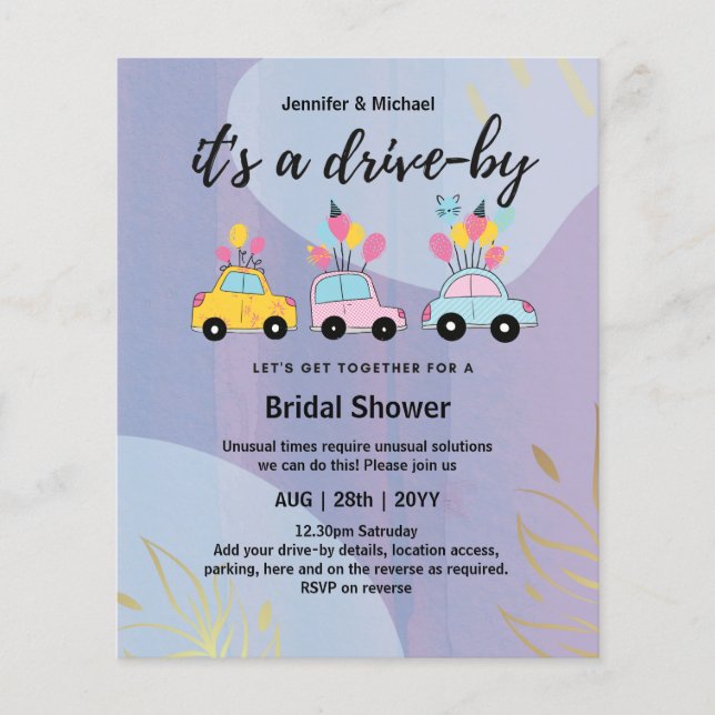 Lámina Invitaciones a ducha de novias con ayuda de un pre (Anverso)