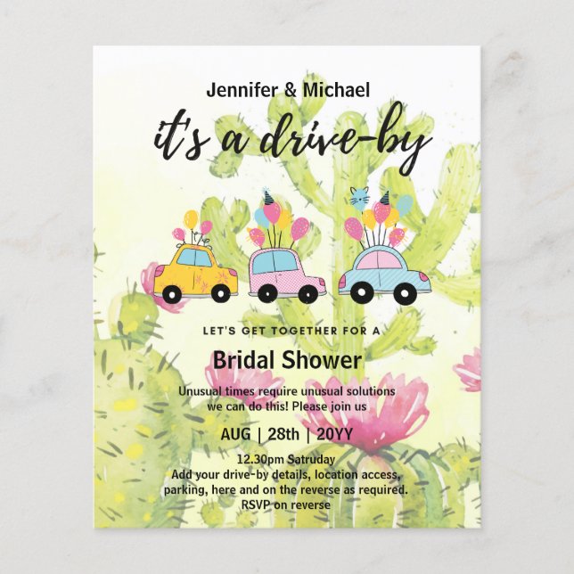 Lámina Invitaciones a ducha de novias con ayuda de un pre (Anverso)