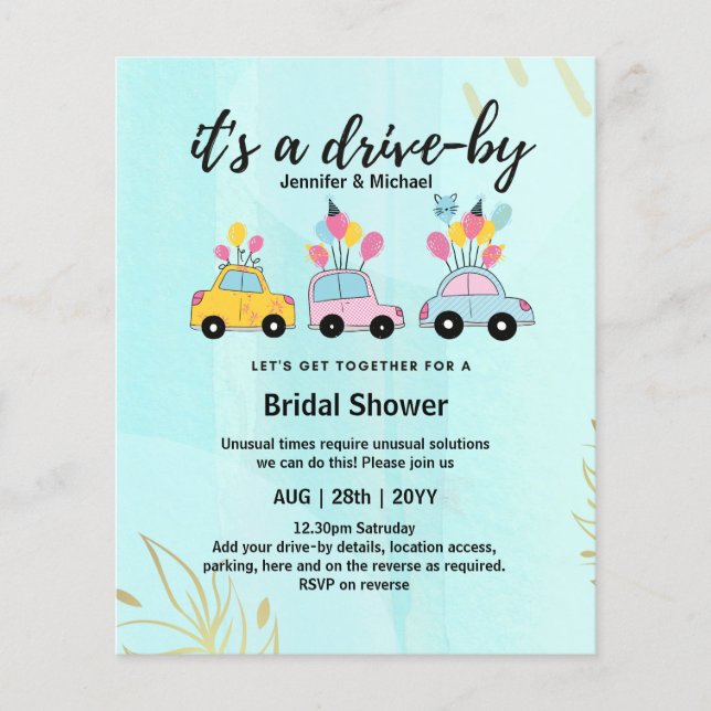 Lámina Invitaciones a ducha de novias con ayuda de un pre (Anverso)