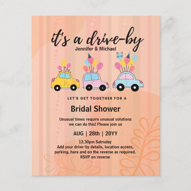 Lámina Invitaciones a ducha de novias con ayuda de un pre (Anverso)