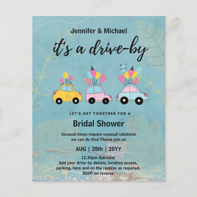Lámina Invitaciones a ducha de novias con ayuda de un pre (Anverso)