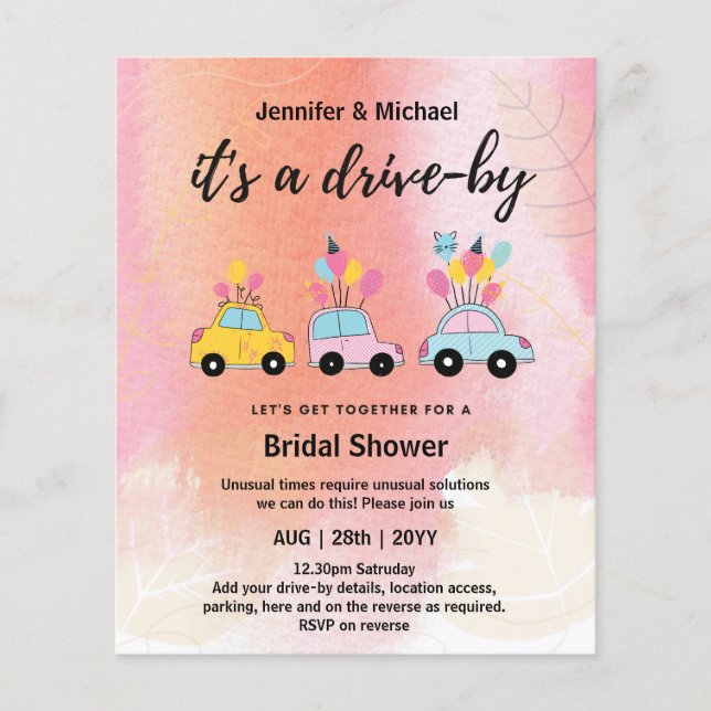 Lámina Invitaciones a ducha de novias con ayuda de un pre (Anverso)
