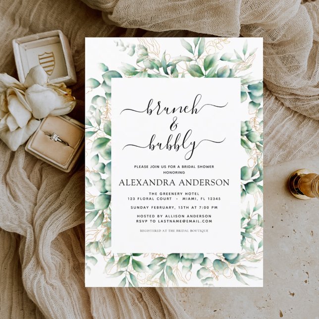 Lámina Invitaciones a ducha de novias con brunch y burbuj (Subido por el creador)