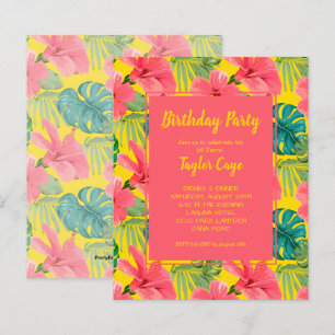 Lámina Invitaciones a fiestas de cumpleaños de flores tro