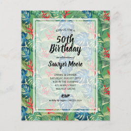 Lámina Invitaciones a fiestas de cumpleaños número 50 de 