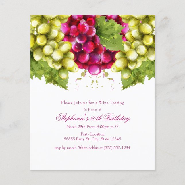 Lámina Invitaciones a fiestas de cumpleaños para degustac (Anverso)