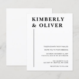 Lámina Invitaciones a la boda blanca moderna de presupues