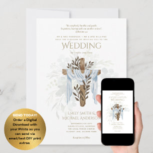 Lámina Invitaciones a la boda católica moderna Elegante b