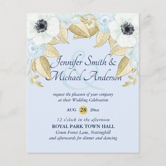 Lámina Invitaciones a la boda de Anémona Blanca Bue de la (Anverso)