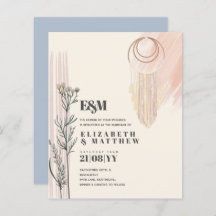 Invitaciones a la boda de Dusty Blue Boho