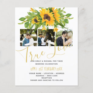 Lámina Invitaciones a la boda de fotos de girasoles rusos
