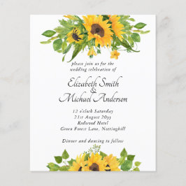 Lámina Invitaciones a la boda de girasoles del país de pr