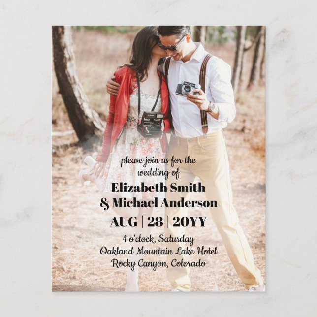 Lámina Invitaciones a la boda de la FOTO del presupuesto (Anverso)