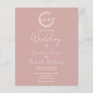 Lámina Invitaciones a la boda de monograma rosado