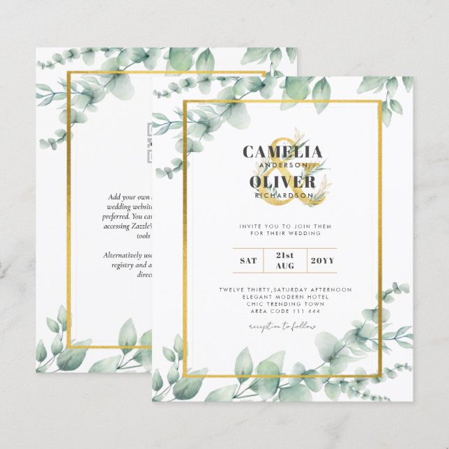 Lámina Invitaciones a la Boda de Oro de la Verdeza Botáni (Anverso / Reverso)