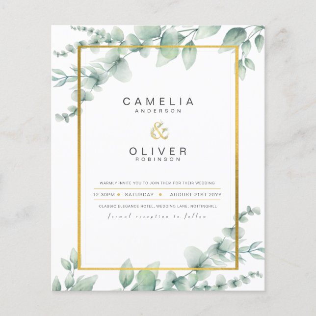 Lámina Invitaciones a la Boda de Oro de la Verdeza Botáni (Anverso)