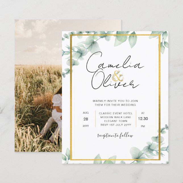 Lámina Invitaciones a la Boda de Oro de la Verdeza Botáni (Anverso / Reverso)