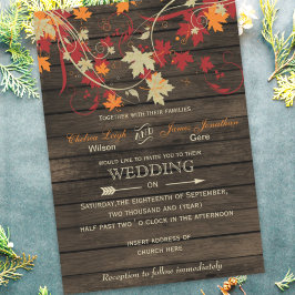 Lámina Invitaciones a la boda de otoño rústica de la Made