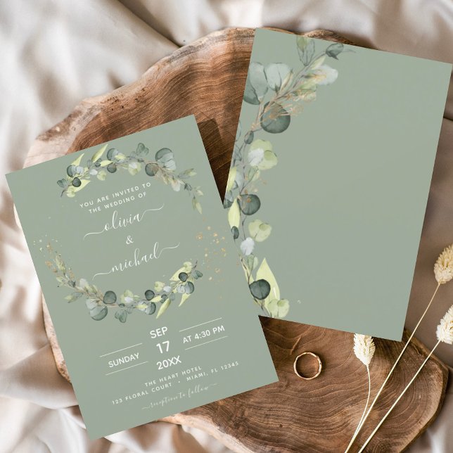 Lámina Invitaciones a la boda del eucalipto verde del sab (Subido por el creador)