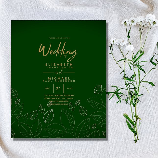 Lámina Invitaciones a la boda económica moderna de oro ve (Subido por el creador)
