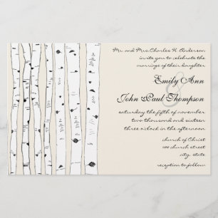 Lámina Invitaciones a la boda en árbol de marfil-birch