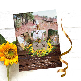 Lámina Invitaciones a la boda entre girasoles y fotos rus