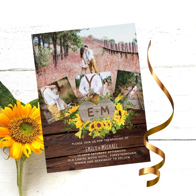 Lámina Invitaciones a la boda entre girasoles y fotos rus (Subido por el creador)