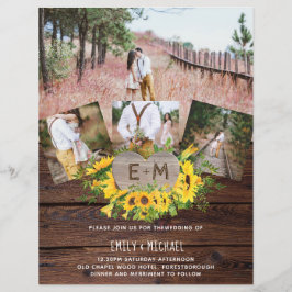 Lámina Invitaciones a la boda entre girasoles y fotos rus