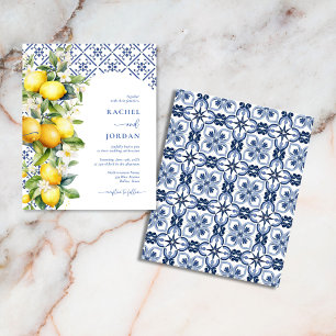 Lámina Invitaciones a la boda mediterránea con limón de p