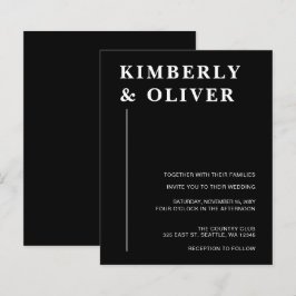 Lámina Invitaciones a la boda negra moderna del presupues