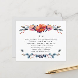 Lámina Invitaciones a la Boda Verde Naranja Quemado de Pr