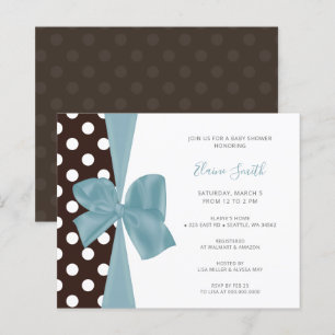 Lámina Invitaciones a la ducha de bebé Blue Bow Boy