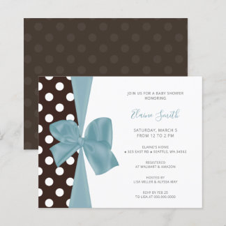 Lámina Invitaciones a la ducha de bebé Blue Bow Boy