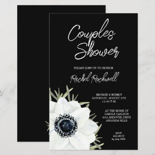 Lámina Invitaciones a la ducha de la boda floral blanca n