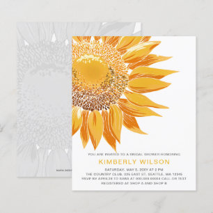 Lámina Invitaciones a la ducha de novia con girasol presu