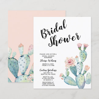 Lámina Invitaciones a la ducha de novia de Cactus de Rubo