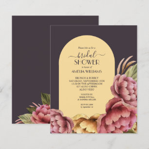 Lámina Invitaciones a la ducha de novia floral de acuarel