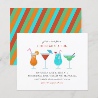 Lámina Invitaciones a la fiesta de cócteles de bebidas de