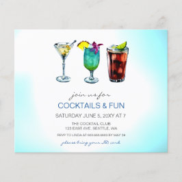 Lámina Invitaciones a la fiesta de cócteles de presupuest
