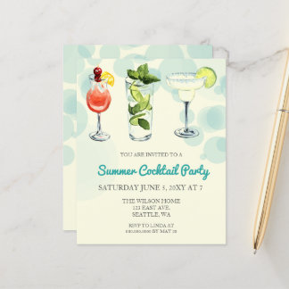 Lámina Invitaciones a la fiesta de cócteles de verano del