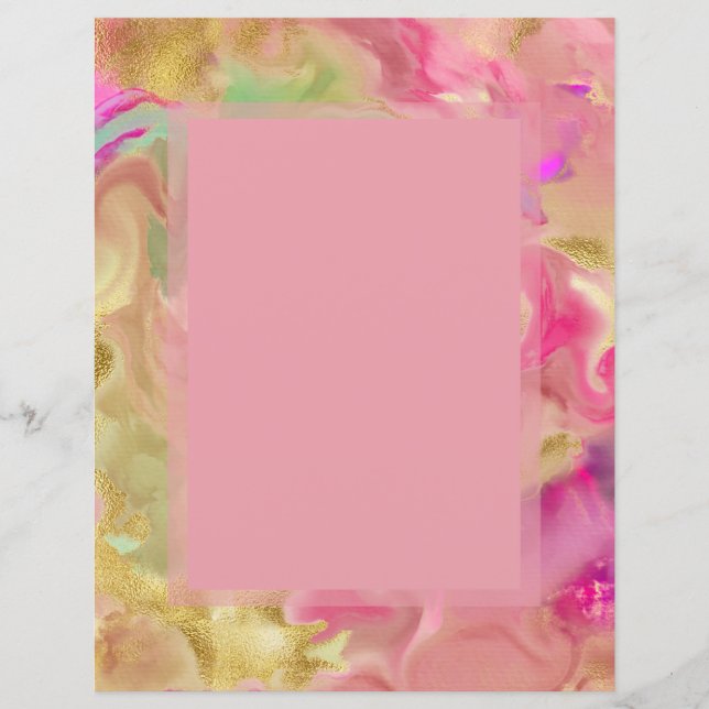 Lámina Invitaciones a la tinta rosa, dorada y de mármol v (Anverso)