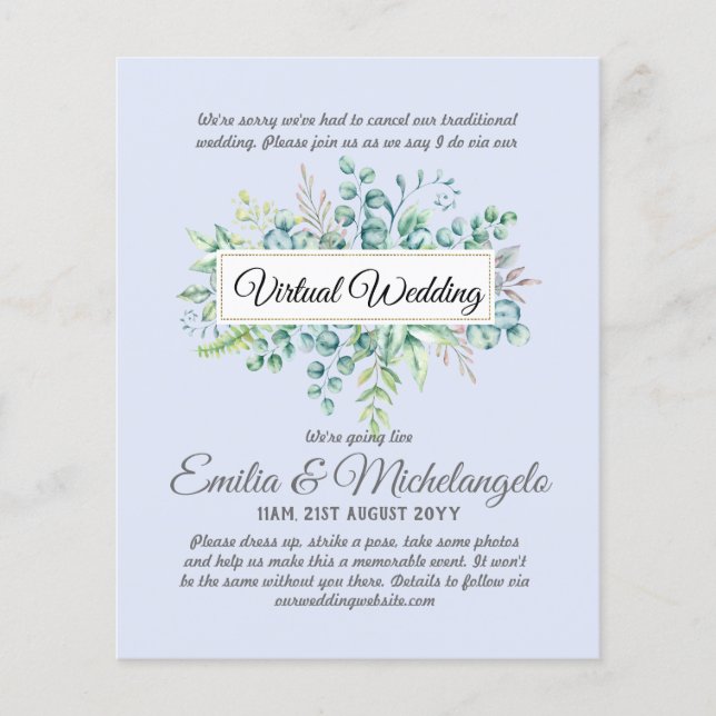 Lámina Invitaciones a la transmisión en vivo de videochat (Anverso)