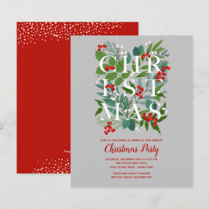 Lámina Invitaciones a la vegetación de Navidades elegante