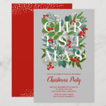 Invitaciones a la vegetación de Navidades elegante